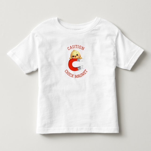 Caution Chick Magnet Boys  Toddler T-Shirt (Front)