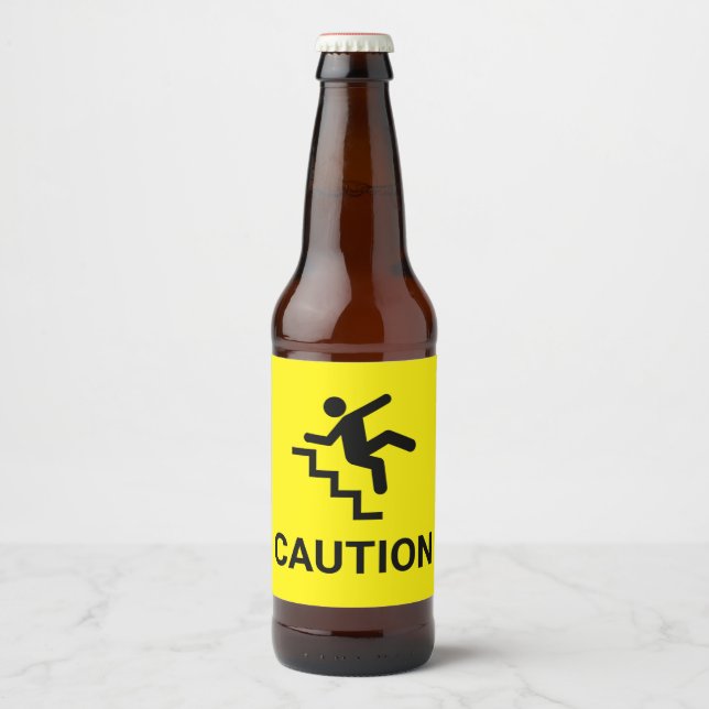 Caution Clumsy Beer Bottle Label (Front)
