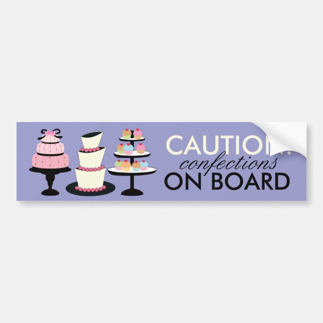 CAUTION: Confections on Board Bumper Stickers (Front)