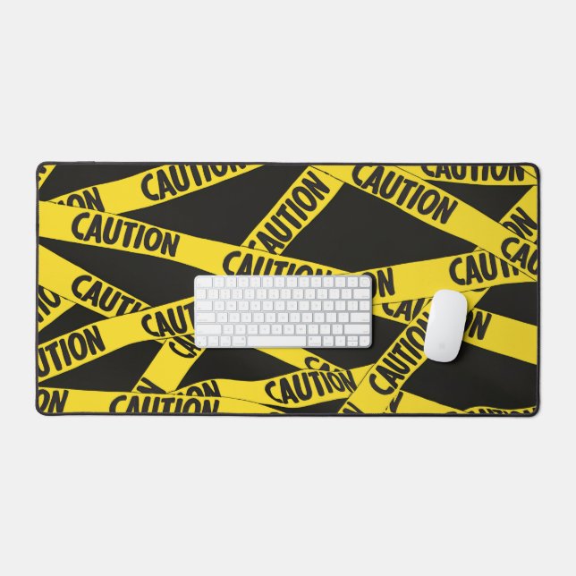 Caution Desk Mat (Keyboard & Mouse)