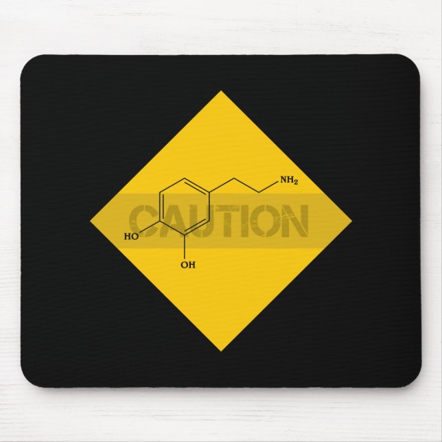 Caution: Dopamine Mouse Mat (Front)