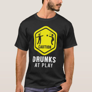 Caution Drunks At Play Beer Pong Beirut College Ga T-Shirt