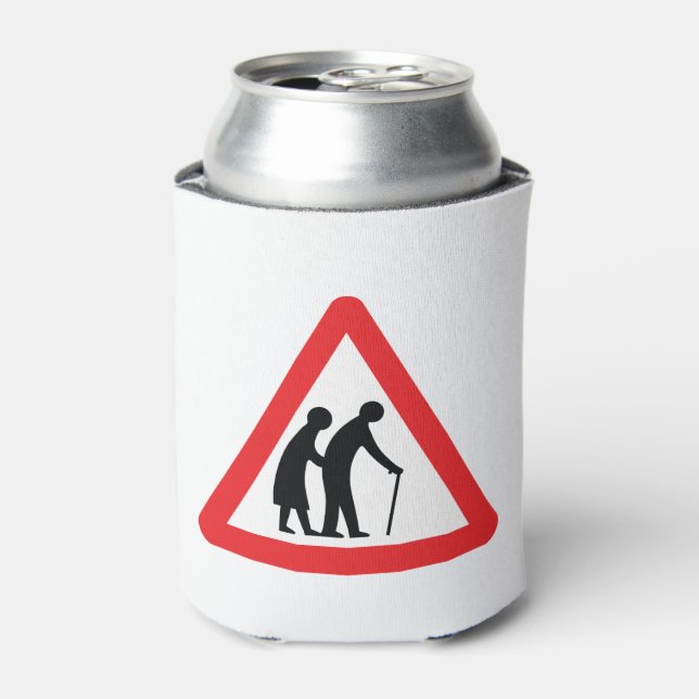 CAUTION Elderly People - UK Traffic Sign Can Cooler (Can Front)