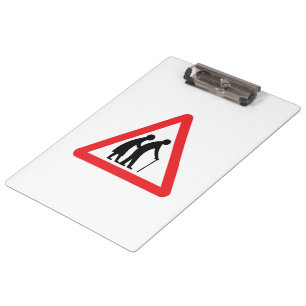 CAUTION Elderly People - UK Traffic Sign Clipboard