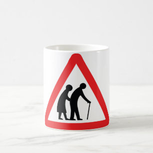 CAUTION Elderly People - UK Traffic Sign Coffee Mug