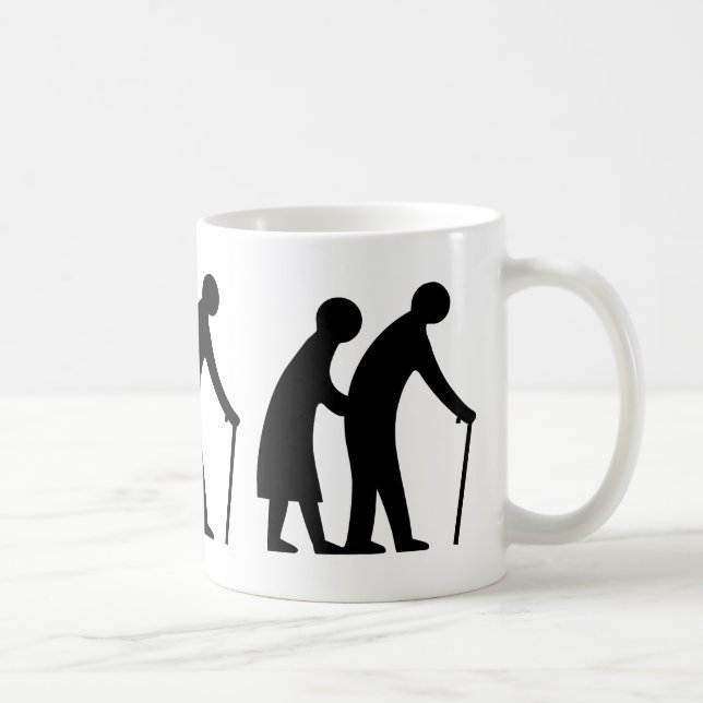 CAUTION Elderly People - UK Traffic Sign Coffee Mug (Right)