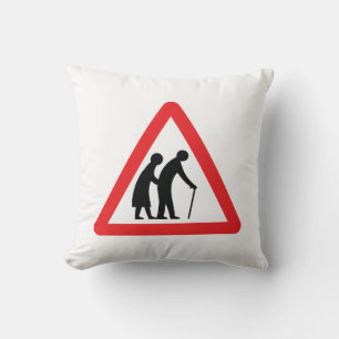 CAUTION Elderly People - UK Traffic Sign Cushion
