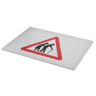 CAUTION Elderly People - UK Traffic Sign Cutting Board
