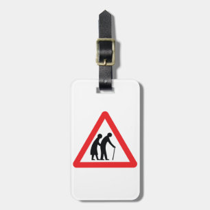 CAUTION Elderly People - UK Traffic Sign Luggage Tag