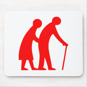 CAUTION Elderly People - UK Traffic Sign Mouse Mat
