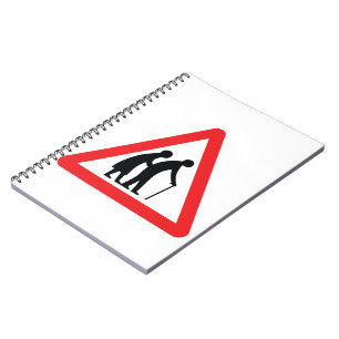 CAUTION Elderly People - UK Traffic Sign Notebook
