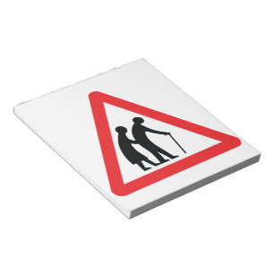 CAUTION Elderly People - UK Traffic Sign Notepad