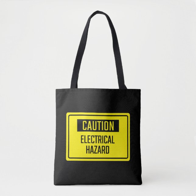 Caution Electrical Hazard Sign Tote Bag (Front)