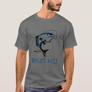 "Caution! Fishing Zone" - Fun design of a rod T-Shirt