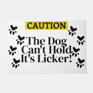 "Caution..." Funny Dog Owner  Doormat