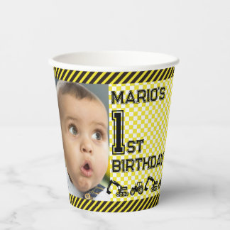 Caution! Funny First Birthday party Paper Cups