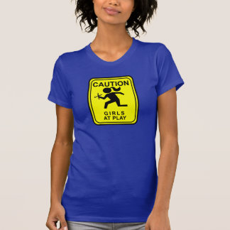Caution Girls at Play - running with scissors T-Shirt
