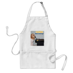 Caution Golden Retriever Dad Cooking Standard Apron