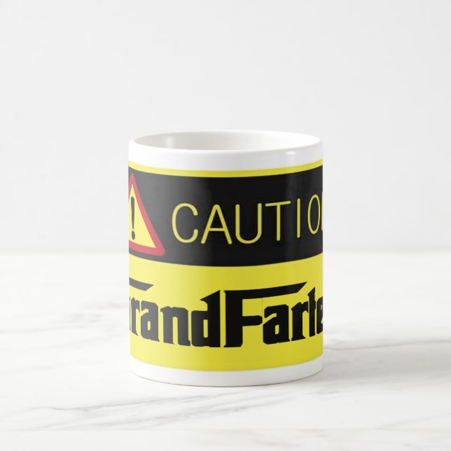 caution grand farter father fathers day funny  mug (Center)