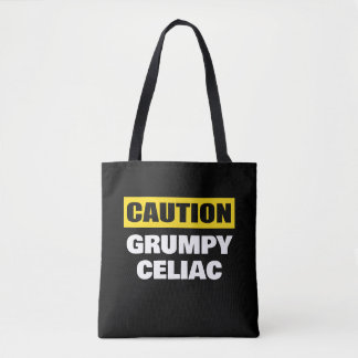Caution Grumpy Celiac Coeliac Tote Bag