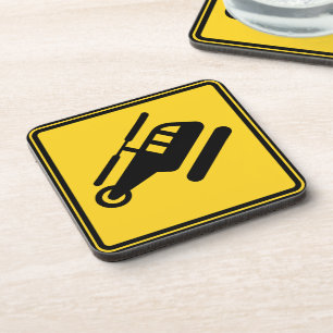 Caution Helicopter Sign Coaster