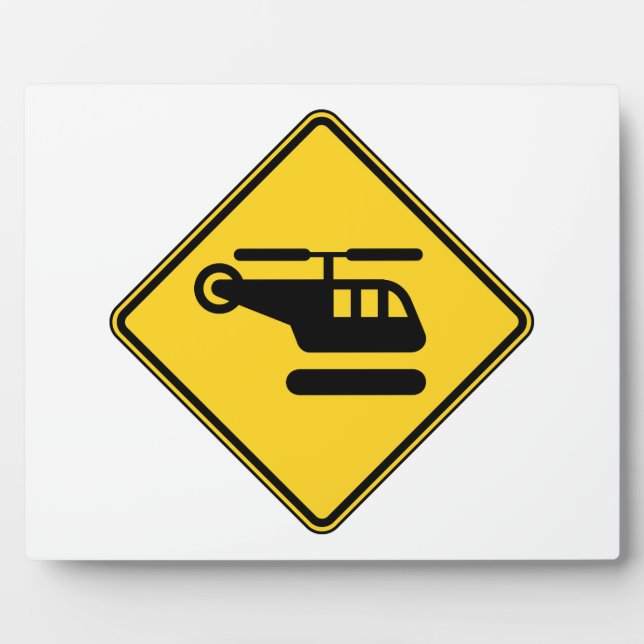 Caution Helicopter Sign Plaque (Front)