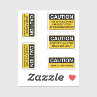 Caution Helmet Stiker Packs