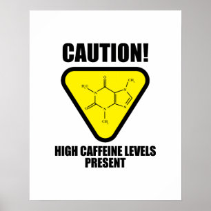 Caution! High Caffeine Levels Present Poster