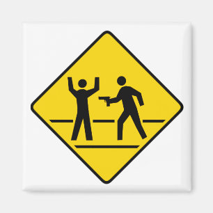 Caution High Crime Area Magnet