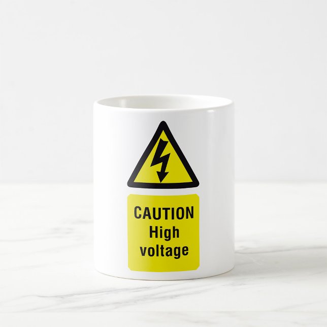 Caution High Voltage Warning Sign Coffee Mug (Creator Uploaded)
