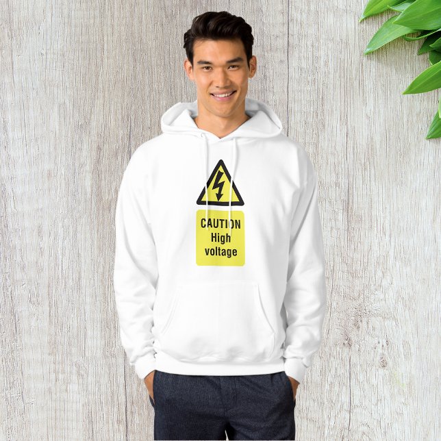 Caution High Voltage Warning Sign Hoodie (Creator Uploaded)