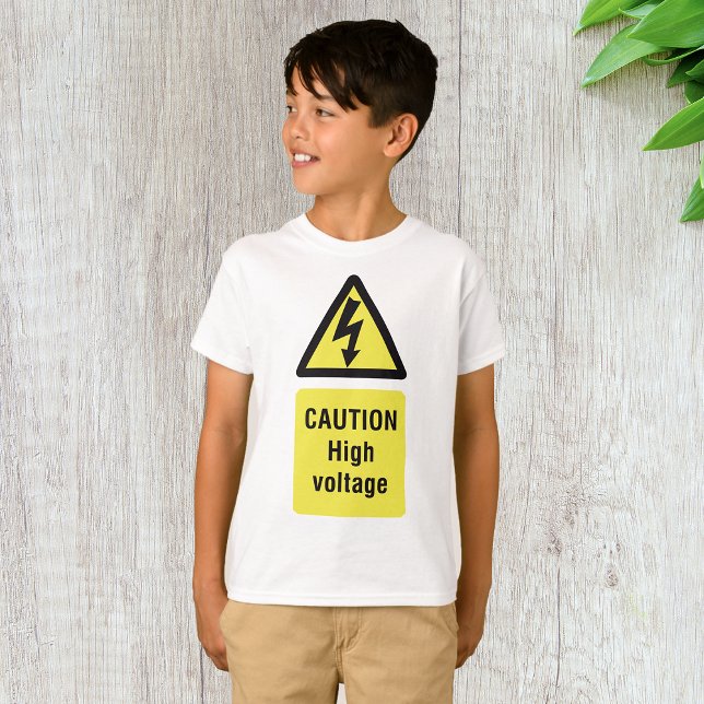 Caution High Voltage Warning Sign T-Shirt (Creator Uploaded)