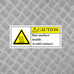 Caution Hot Surfaces Inside Label
