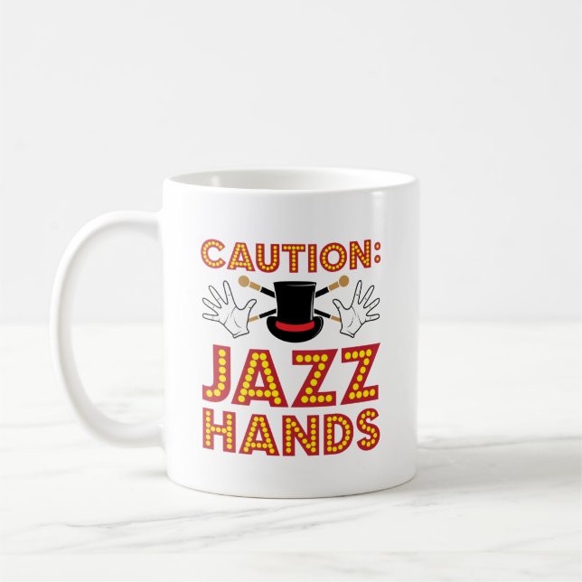 Caution Jazz Hands Dance Dancer Coffee Mug (Left)
