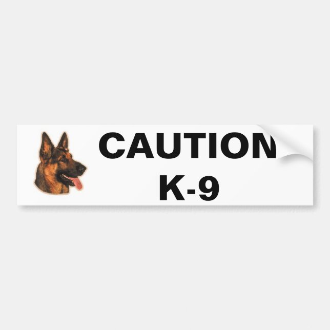 CAUTION  K-9 BUMPER STICKER (Front)