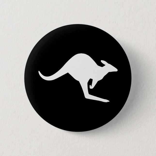 Caution Kangaroo 6 Cm Round Badge (Front)