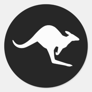 Caution Kangaroo Classic Round Sticker