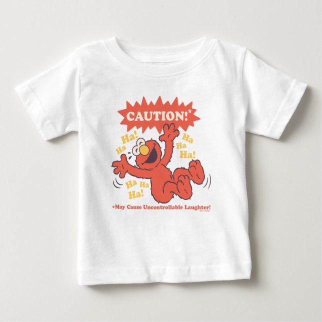 Caution Laughing Elmo Ahead Baby T-Shirt (Front)