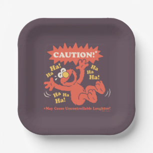 Caution Laughing Elmo Ahead Paper Plate
