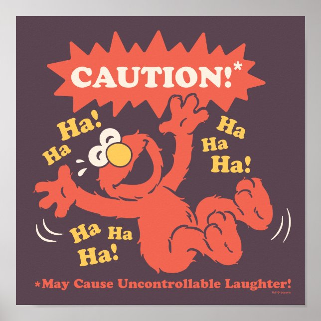Caution Laughing Elmo Ahead Poster (Front)