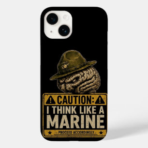 Caution Marine Mindset Brain iPhone 14 Case