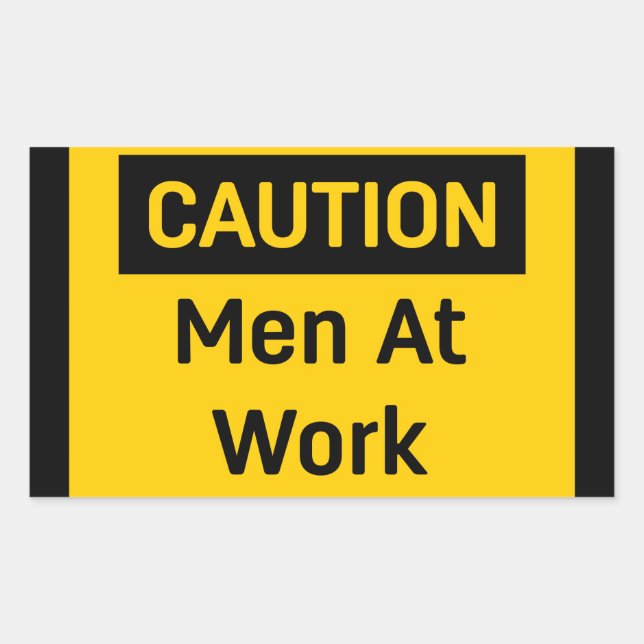 CAUTION Men at Work Rectangular Sticker (Front)