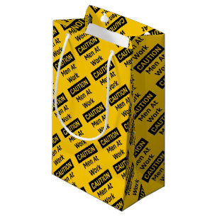 CAUTION Men at Work Small Gift Bag