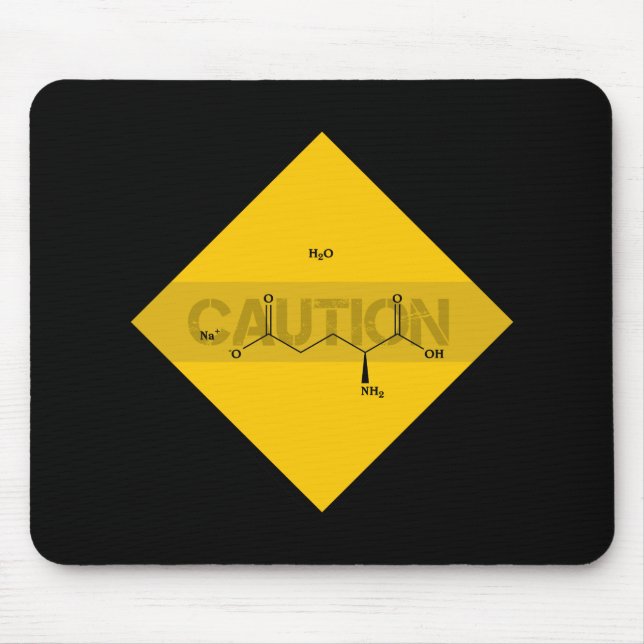 Caution: Monosodium Glutamate Mouse Mat (Front)
