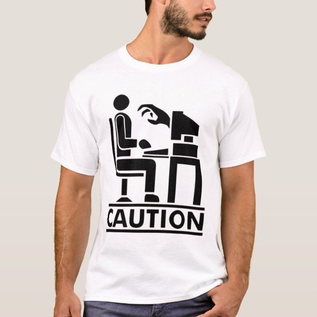 Caution Monsters in PC T-Shirt (Front)