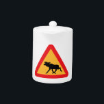 Caution Moose Swedish Traffic Sign<br><div class="desc">Elk warning road sign.

Globe Trotters specialises in idiosyncratic imagery from around the globe. Here you will find unique Greeting Cards,  Postcards,  Posters,  Mousepads and more.</div>