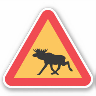 Caution Moose Swedish Traffic Sign