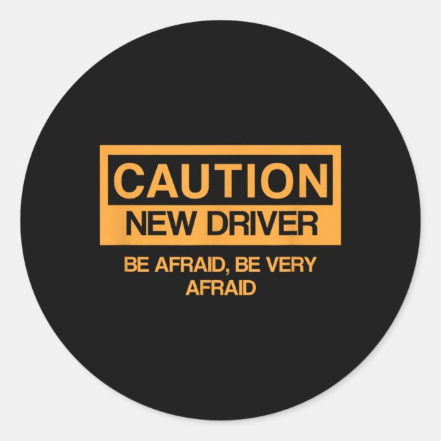 Caution New Student Driver Funny Classic Round Sticker (Front)