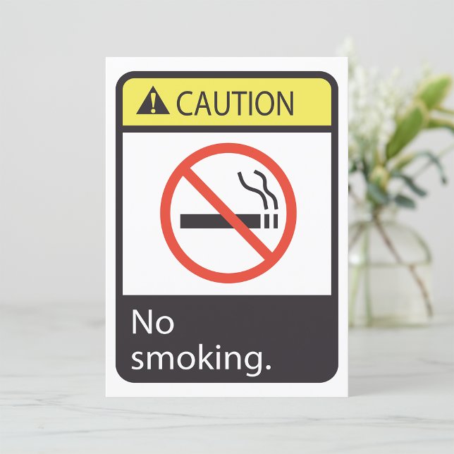 Caution No Smoking Sign Invitation (Creator Uploaded)
