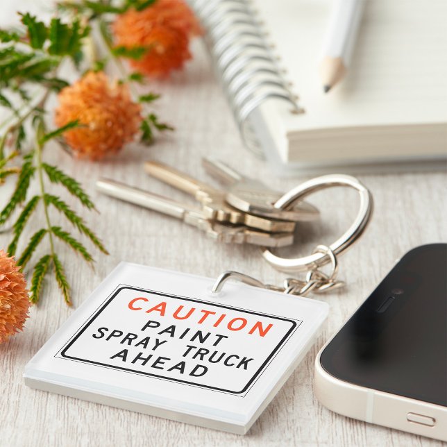 Caution Paint Spray Truck Ahead Key Ring (Creator Uploaded)